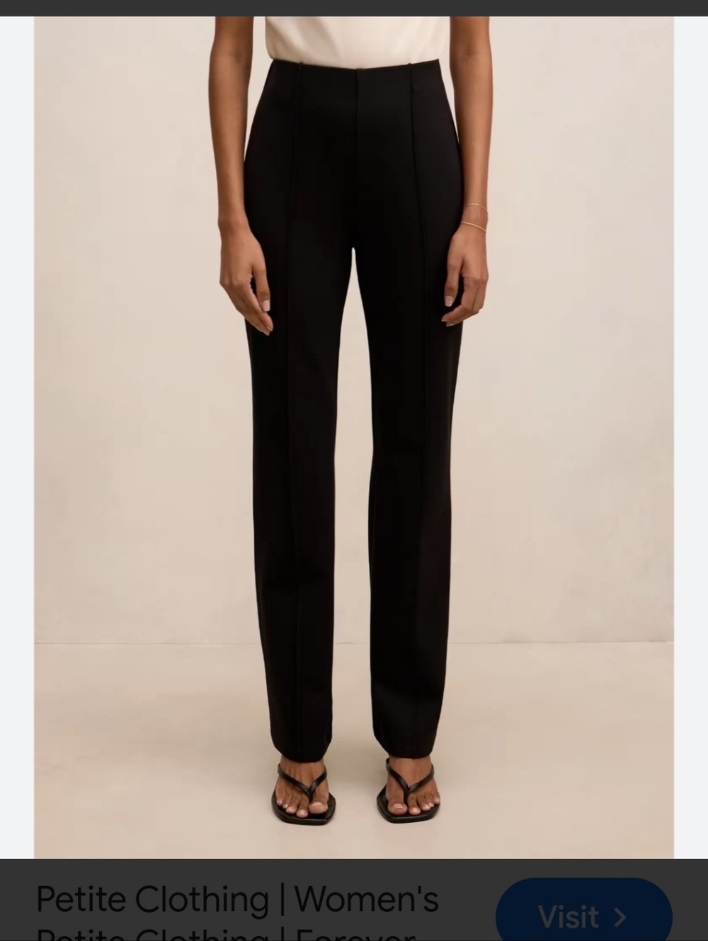 High-Waist Straight Trousers in Black - Women's